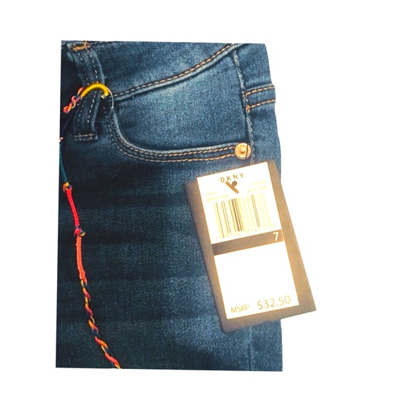 NWT DKNY Girls Blue Stretch Skinny Denim Jeans Size 7 - Picture 5 of 5